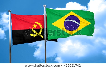Сток-фото: Brazil And Angola Flags