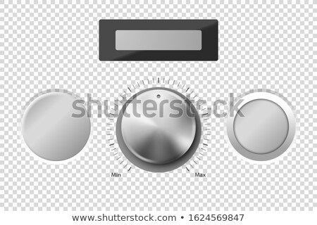 Сток-фото: Blank Silver Power Switch Button Front View 3d