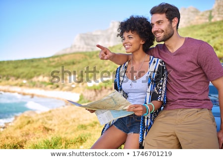 Foto stock: Couple In Convertible Car