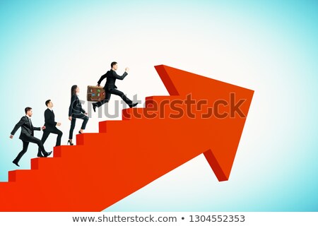 [[stock_photo]]: Red Arrow As Staircase