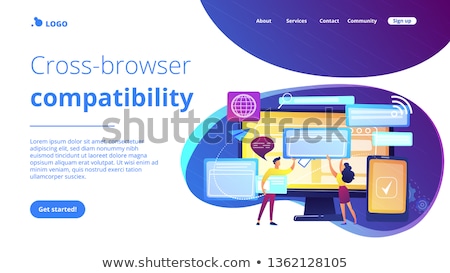 Foto stock: Cross Browser Compatibility Concept Landing Page