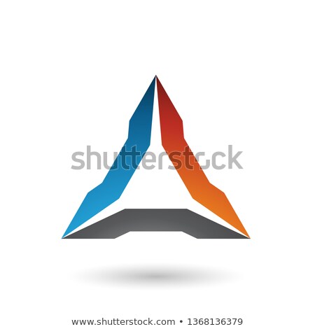 Stockfoto: Blue Orange And Black Spiked Triangle Vector Illustration