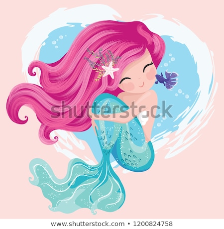 ストックフォト: Vector Cartoon Cute Mermaid Fairy Sea