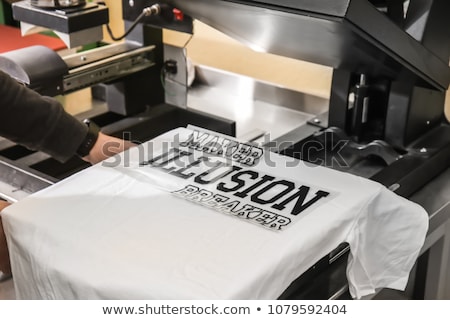 Сток-фото: Printing On T Shirt In Workshop