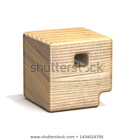 Foto d'archivio: Solid Wooden Cube Font Letter P 3d