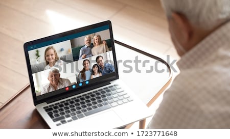 Сток-фото: Family Having Video Call On Tablet Computer