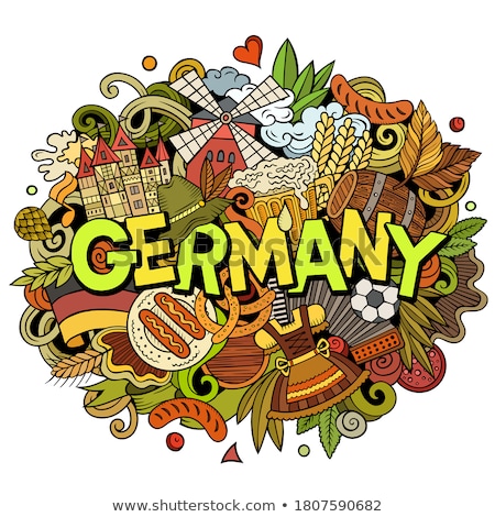 Foto stock: Germany Hand Drawn Cartoon Doodles Illustration Funny Travel Design