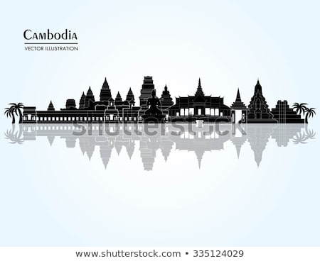 [[stock_photo]]: Painted Image Of Angkor Wat In Cambodia