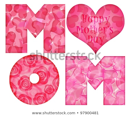 Stock foto: Mothers Day Mom Alphabet With Roses Greeting Card Illustration