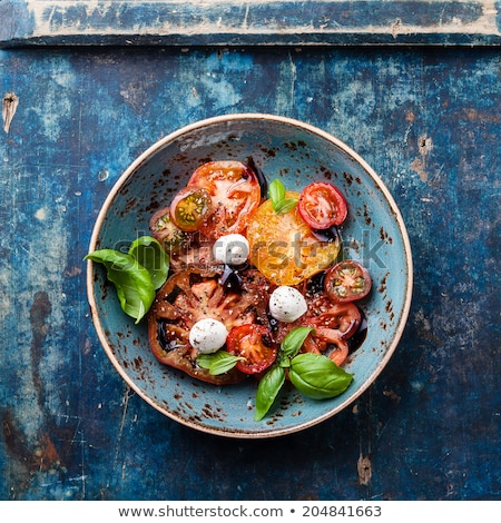 ストックフォト: Colorful Tomato Salad With Basil