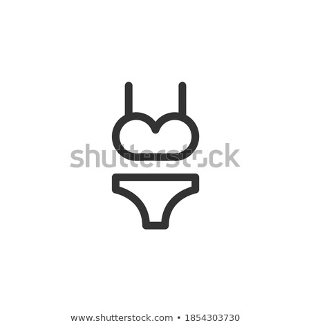 Foto stock: Simple Female Swimsuit Icon Bikini Symbol Modern Flat Style Ic