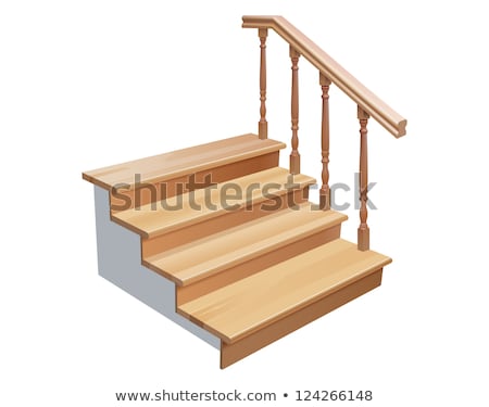 Foto stock: Wooden Stairs Cross Section