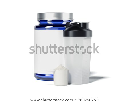 Сток-фото: Sports Jar And Shaker With Protein Cup 3d Rendering