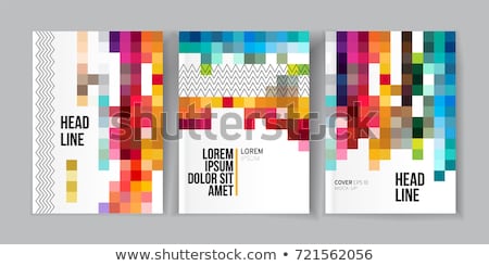 Stock fotó: Set Of Pixel Illustrations Colorful Vector Banner