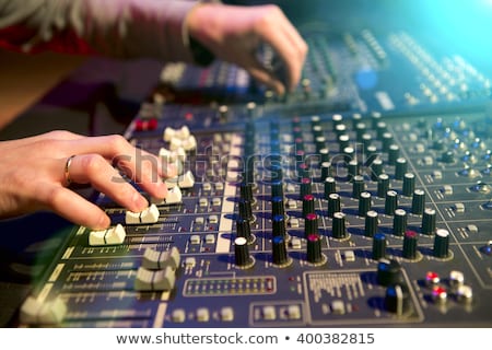 Stock fotó: Hands On Mixing Console In Music Recording Studio
