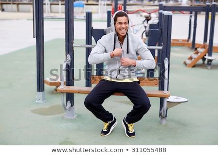 Stock foto: Portrait Of A Sweaty Sportsman Resting After Workout