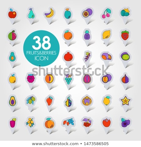 Set Of Fruits And Berries Pin Map Icon Foto stock © nosik