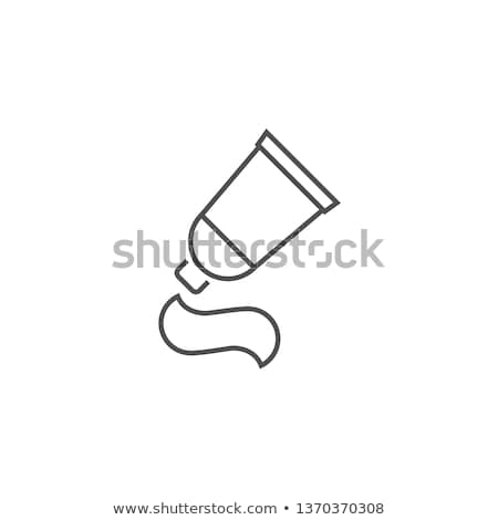 Stock photo: Toothbrush And Paste Icon Outline Illustration