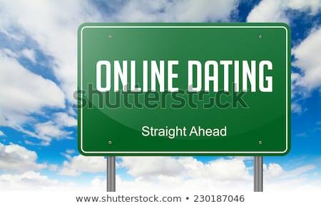 Сток-фото: Internet Dating On Green Highway Signpost