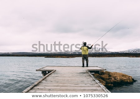 Сток-фото: Fisherman In Thingvellir Lake Iceland