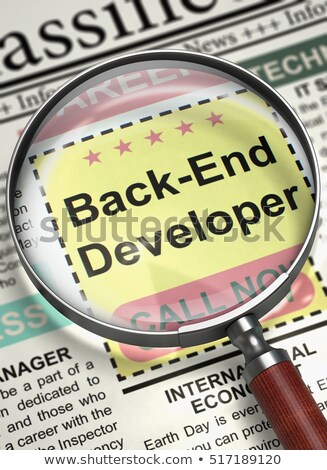 Сток-фото: Back End Developer Vacancy In Newspaper