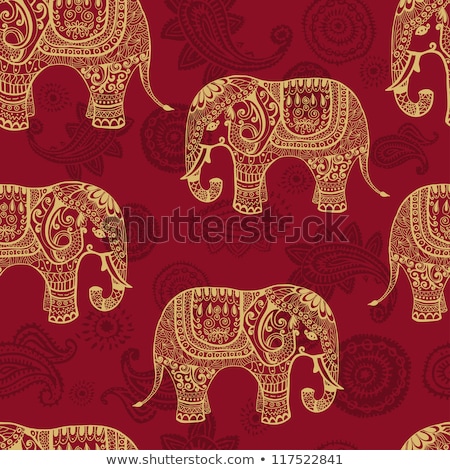 Stock fotó: Elephant Indian Style Decorative Vector Illustration