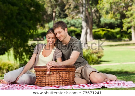 Сток-фото: Couple Picnicking Together