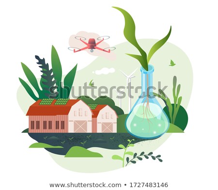 [[stock_photo]]: Aerial Scene Of Farmland With Crops And Barns