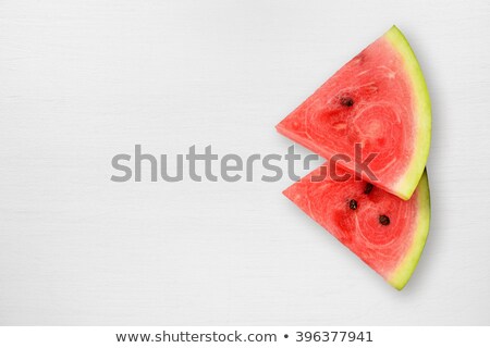 Foto stock: Two Slices Of Sweet Watermelon Top View