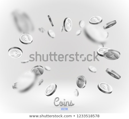 Zdjęcia stock: Falling Silver Coins