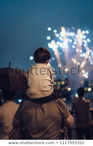 Stock foto: Family Watching Fireworks