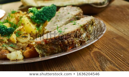 [[stock_photo]]: Meatloaf Olive Oil And Garnish