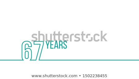 Stock foto: 67 Years Anniversary Or Birthday Linear Outline Graphics Can Be Used For Printing Materials Brouc