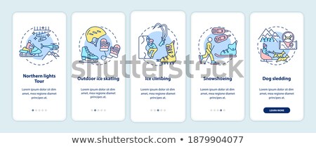 ストックフォト: Extreme Tourism App Interface Template