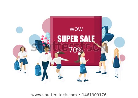 Foto stock: Gift Voucher Template With School Supplies