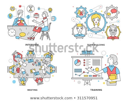 Foto stock: Work Process Mentor Concept Icon