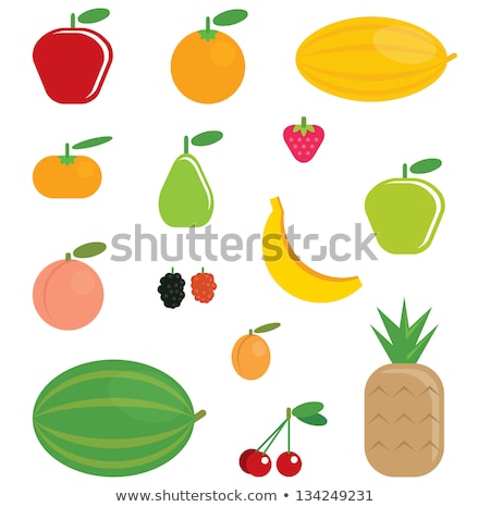 Сток-фото: Simple Cartoon Shinny Fruits Collection