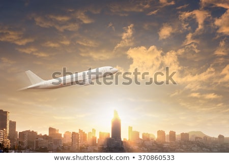 Stockfoto: Flying Up Plane In The Sky