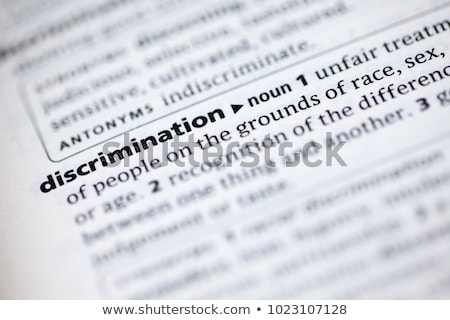 Stockfoto: Discrimination Dictionary Definition