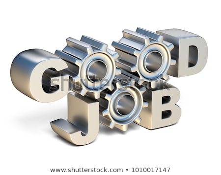 Silver Gears With Job Text Foto stock © djmilic