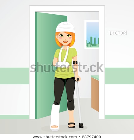 Stock fotó: Woman With Injured Head Vector Illustration