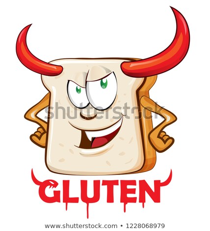 Zdjęcia stock: Gluten Evil Mascot Cartoon Over White Background