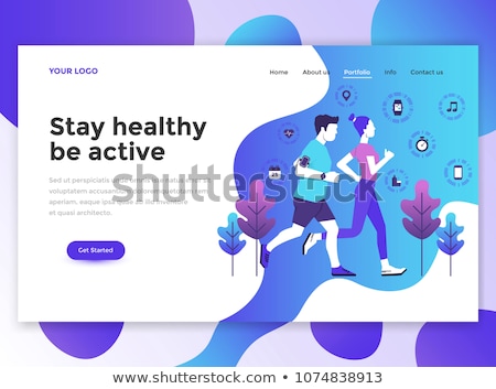 Сток-фото: Fitness Tracker Concept Landing Page