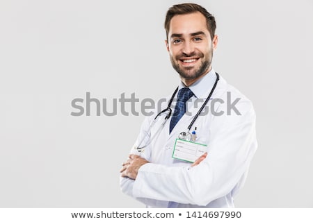 Stock fotó: Young Handsome Doctor Cardiologist Isolated On White