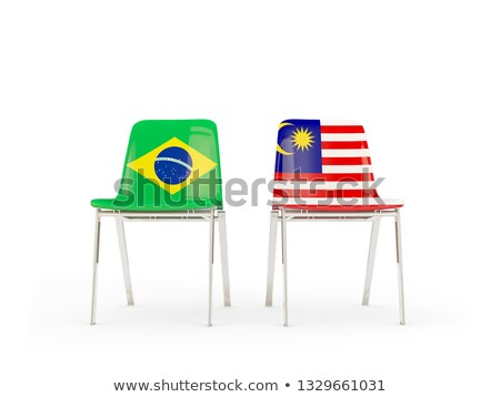 Сток-фото: Two Chairs With Flags Of Brazil And Malaysia