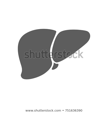 Сток-фото: Liver Icon On Black And White Background