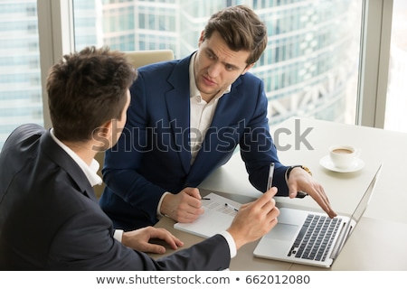 Stock photo: Business Team Two Executive Colleagues Discussing And Analysis W