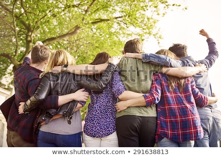 Stockfoto: People Spending Time On Nature Friends In Park