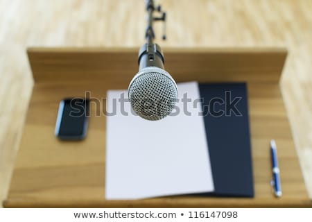 Stock fotó: Close Up Of Podium With Speaker In Auditorium