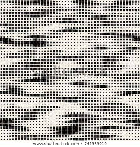 Foto stock: Repeating Rectangle Shape Halftone Modern Geometric Texture Vector Seamless Monochrome Pattern